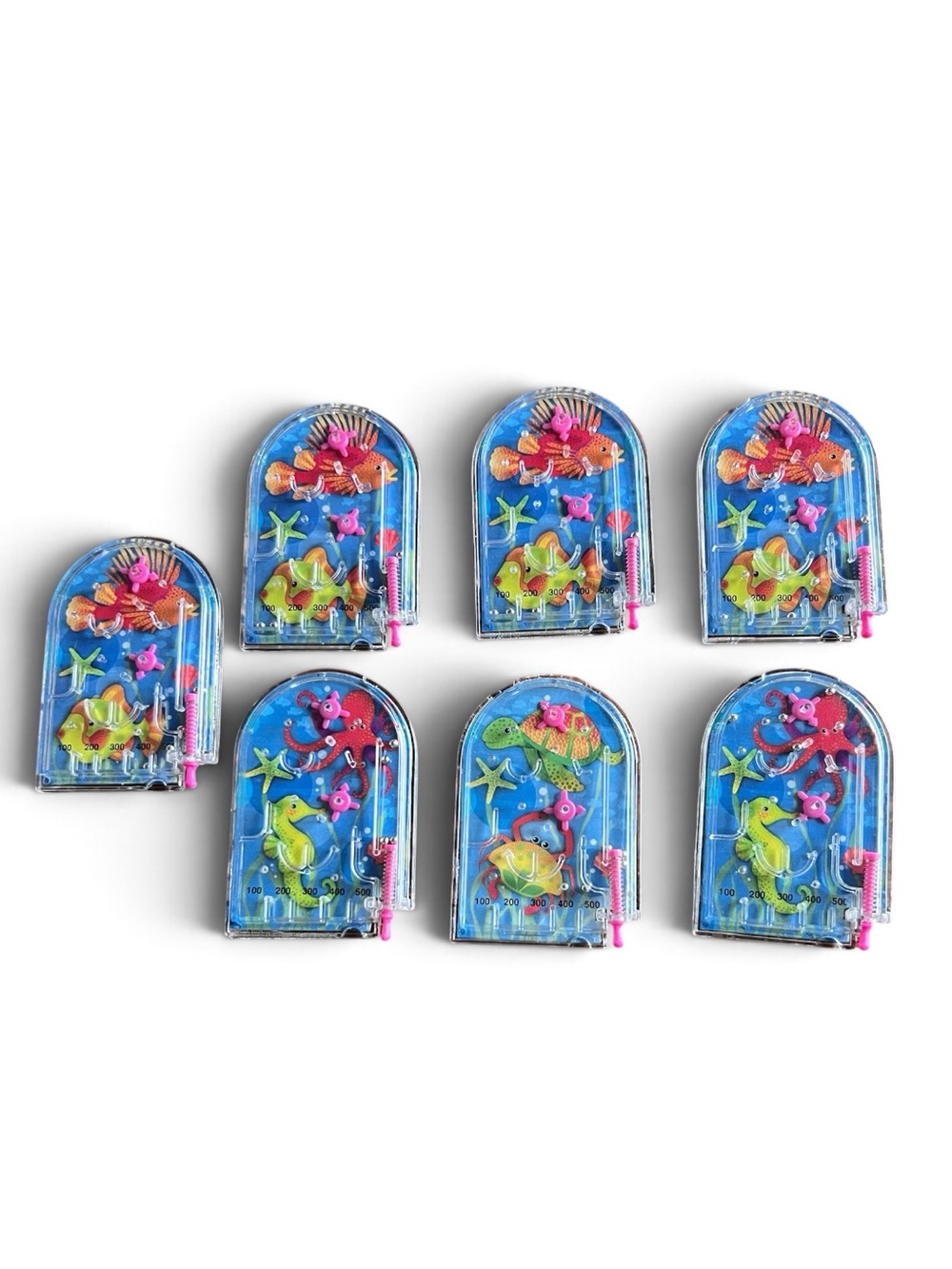 Set of 7 Ocean Sea Life Mini Handheld Pinball Games – Party Favors